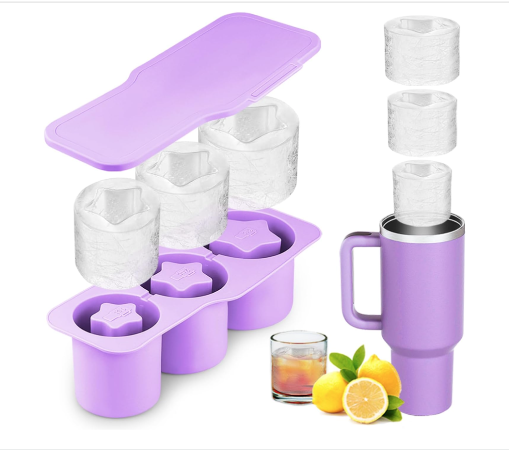 3-in-1 Silicone Ice Cube Trays with Lid for Stanley Cup tumbler