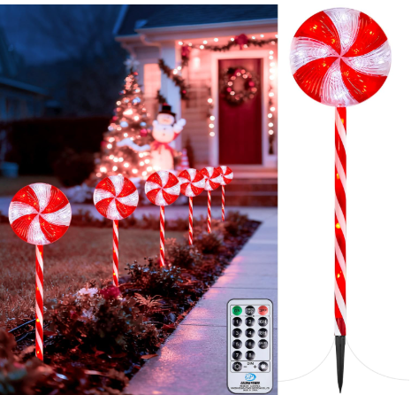 Lollipop Christmas Pathway Lights Outdoor -