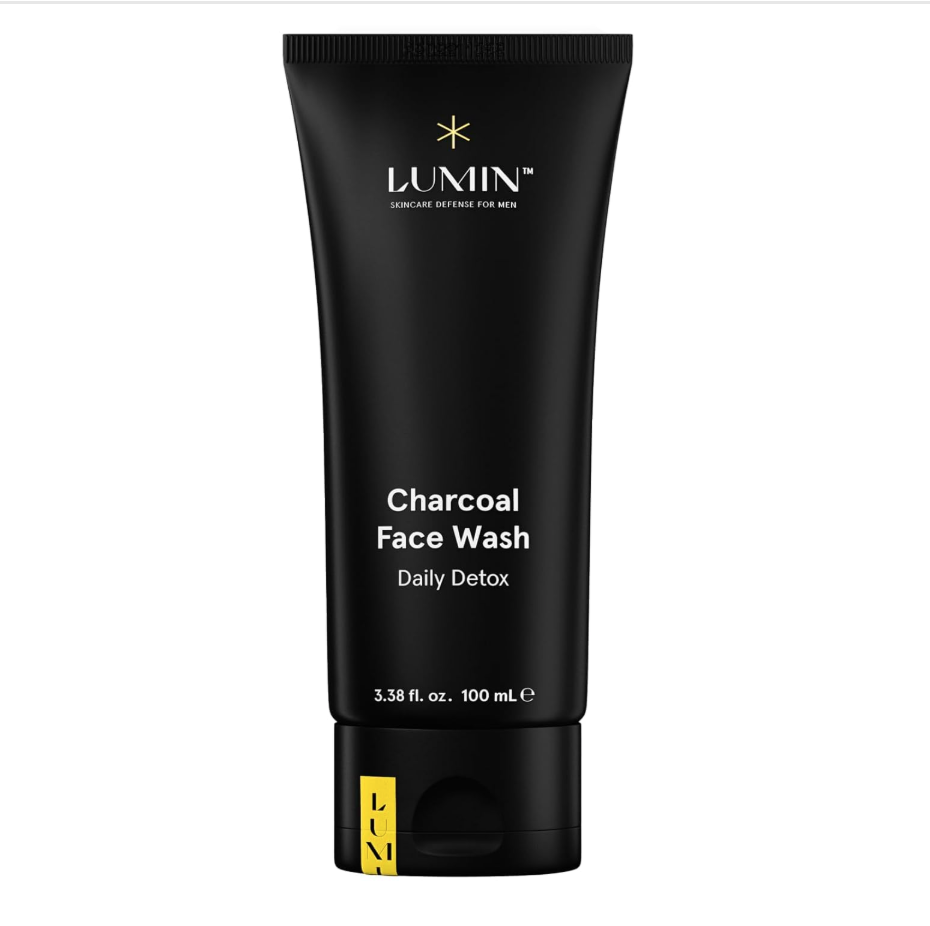 a tube of Lumin's Charcoal Face Wash 2025 Best Men's Skincare Brands