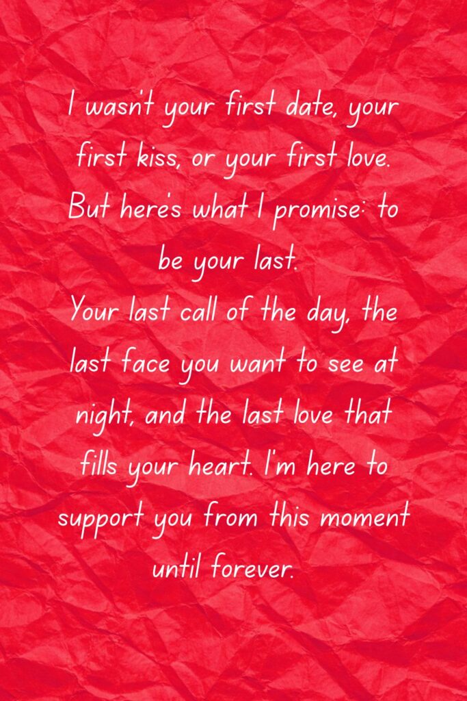 the actual Pinterest pin for this article. It's a short love note on a red background with white letters