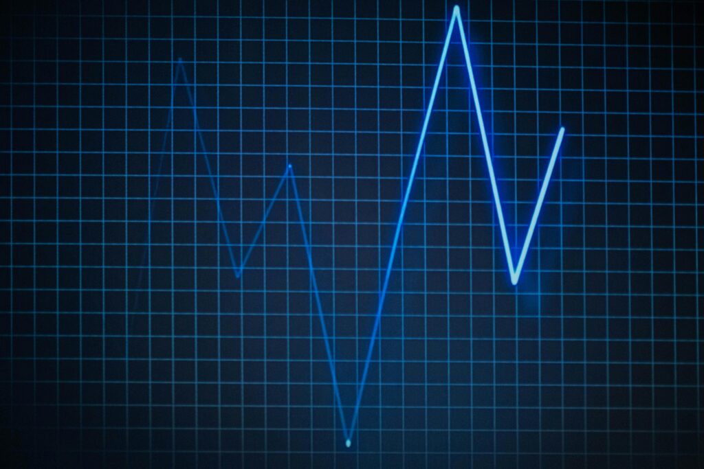 an image of a heartbeat on a blood pressure monitor