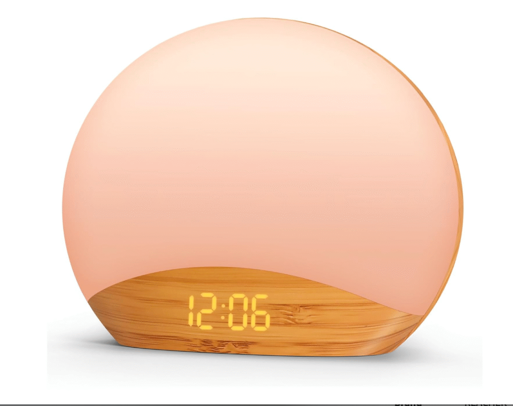 Woodgrain Sunrise Alarm Clock and Nightlight