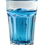 Can a Tonic Really Burn Belly Fat? an image of blue glass of water that's more than half full