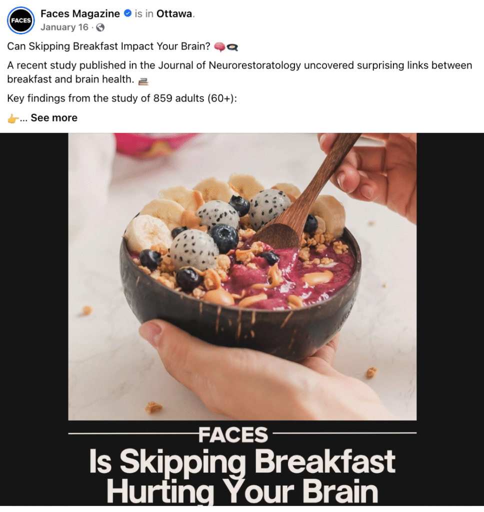 what morning habits increase dementia - a facebook post