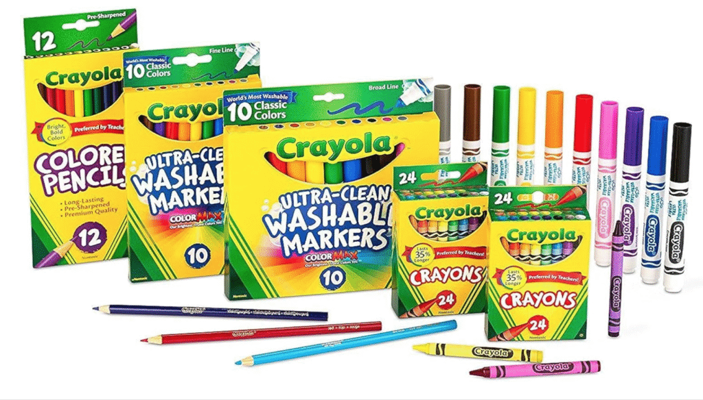 welcome back to school - 80ct crayola set of markers, colored pencils, and crayons