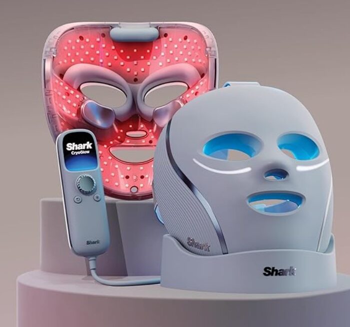 The Best LED Face Masks on Amazon -the Shark CryoGlow LED Face Mask with Under-Eye Cooling, Anti-Aging & Blemish Repair