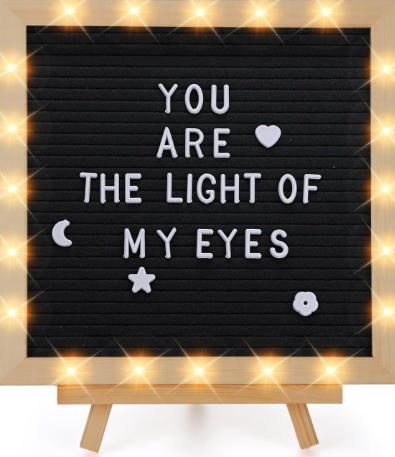 Felt Letter Board with LED Frame