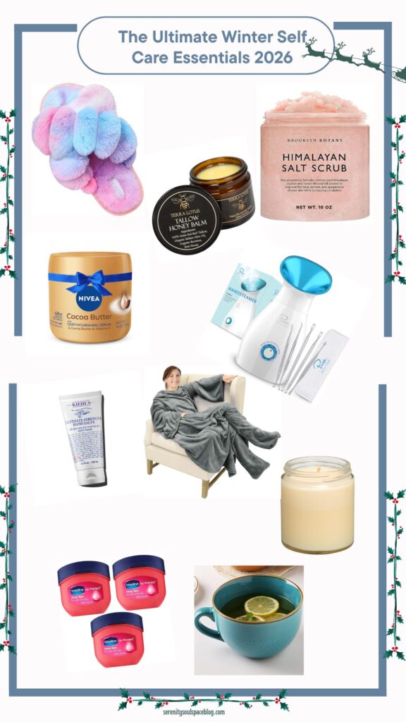 winter self care collage of Amazon products